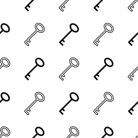 Keys seamless pattern. White and black background. Abstract geometric shape texture. Design template for wallpapers ,wrapping, textile. Vector Illustrationのイラスト素材