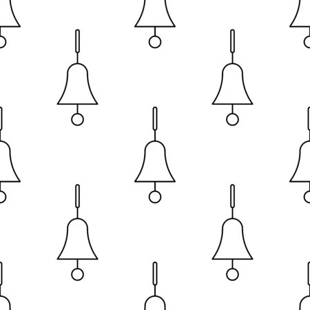Bell icon seamless pattern. White and black background. Abstract geometric shape texture. Design template for wallpaper,wrapping, textile. Vector Illustrationのイラスト素材