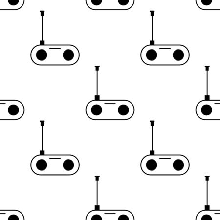 Radio seamless pattern. White and black background. Abstract geometric shape texture. Design template for wallpaper,wrapping, textile. Vector Illustrationのイラスト素材