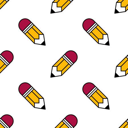 Pencil with eraser seamless pattern. Background. Abstract geometric shape texture. Design template for wallpapers,wrapping, textile. Vector Illustrationのイラスト素材