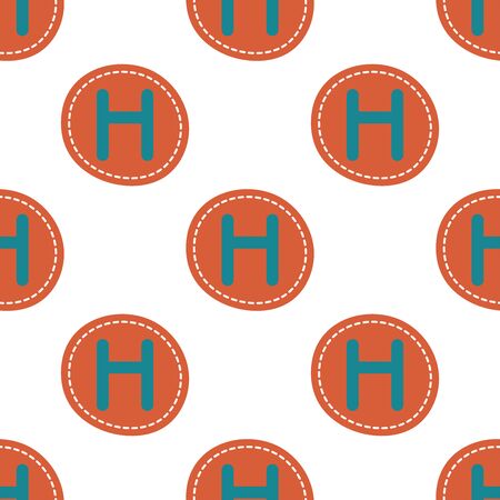Flat linear design. Seamless texture of the English alphabet. Letter - H. Can be used for wallpaper, pattern fills, web page, surface textures, textile print, wrapping paper - Vectorのイラスト素材