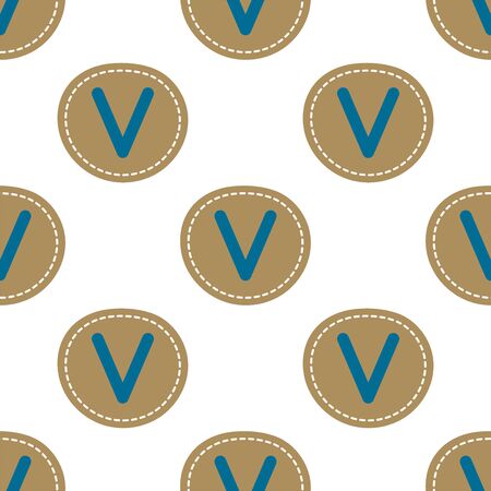 Flat linear design. Seamless texture of the English alphabet. Letter - V. Can be used for wallpaper, pattern fills, web page, surface textures, textile print, wrapping paper - Vectorのイラスト素材