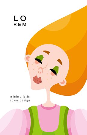 Background with the image of a woman. Suitable for magazine cover, outdoor print, ads and decoration in the beauty industry. Vector illustration.のイラスト素材