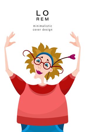 Background with the image of a woman. Suitable for magazine cover, outdoor print, ads and decoration in the beauty industry. Vector illustration.のイラスト素材