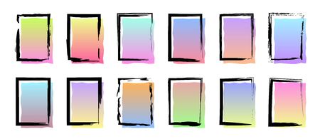 Flat linear design. Grunge banner collection. Isolated circles on a white background. Vector illustration.	

のイラスト素材