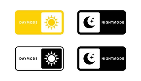 Day and night switch interface design. Vector for mobile and web. Vector illustrationのイラスト素材