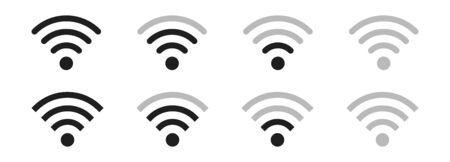 Wireless LAN icon.Internet connection. Signal transmission level. Isolated over white background. Vector illustrationのイラスト素材