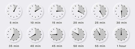 Timer round buttons in a trendy soft 3D style