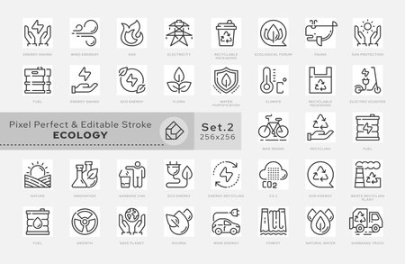 Outline icons set. concept-. Vector. Pixel grid and editable stroke. Scaling to 64 px, 128 px. Vector.のイラスト素材