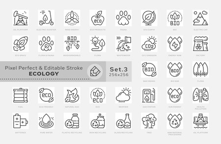 Outline icons set. concept-. Vector. Pixel grid and editable stroke. Scaling to 64 px, 128 px. Vector.のイラスト素材