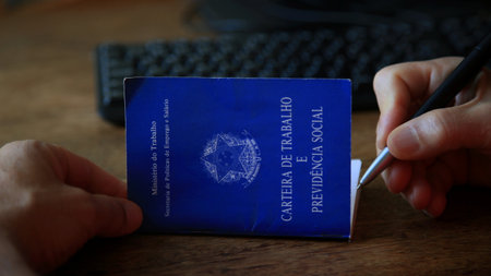 salvador, bahia / brazil - june 12, 2020: brazilian work permit is seen in the city of Salvador. ***...