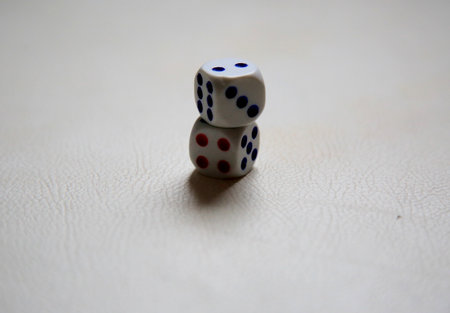 salvador, bahia / brazil - may 12, 2020: dice cube, object used in games of chance. *** Local Caption ***のeditorial素材