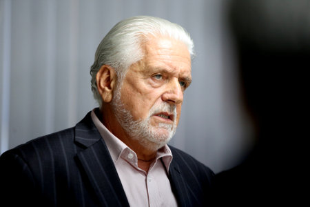 salvador, bahia / brazil - february 26, 2018: Jaques Wagner, Governor of Bahia is seen at the headquarters of the governor at the Administrative Center in the city of Salvador.のeditorial素材