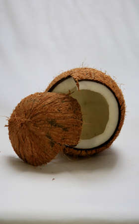 broken dry coconut.の写真素材