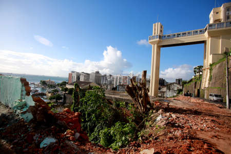 salvador, bahia / brazil - june 3, 2015: view of ruins of old mansions in the region of Ladeira da Montanha, close to Elevador Lacerda in the city of Salvador.のeditorial素材