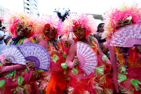 salvador, bahia / brazil - september 21, 2014: people are seen during gay parade in the Campo Grande neighborhood in the city of Salvador.のeditorial素材