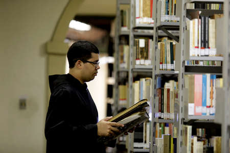salvador, bahia / brazil - february 21, 2019: monk is seen at the Monastery of Sao Bento in the city of Salvador.のeditorial素材
