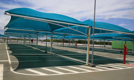 salvador, bahia, brazil - december 23, 2020: empty parking is seen at the international airport of the city of Salvador.のeditorial素材