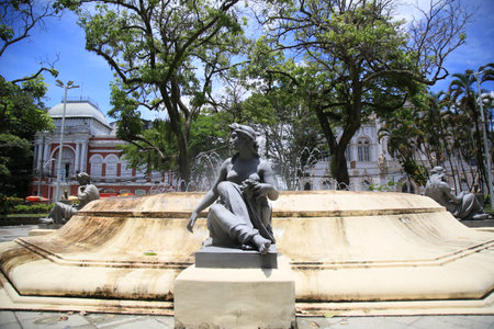salvador, bahia, brazil - february 15, 2021: view of the square of Piedade in Salvador. At the site, four members of the Conjuration of Bahia or Revolta dos Buzios were shot in 1799.のeditorial素材
