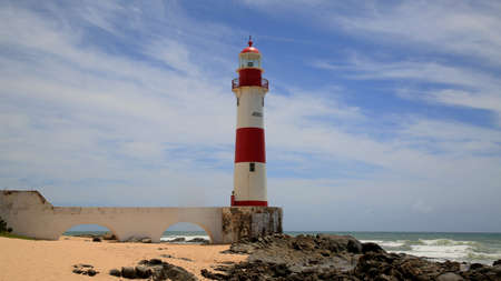 salvador, bahia, brazil - december 21, 2020: view of lighthouse of Itapua, in the city of Salvador.のeditorial素材