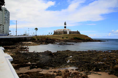 salvador, bahia, brazil - december 14, 2020: view of the Santo Antonio fort, better known as Farol da Barra, in the city of Salvador.のeditorial素材