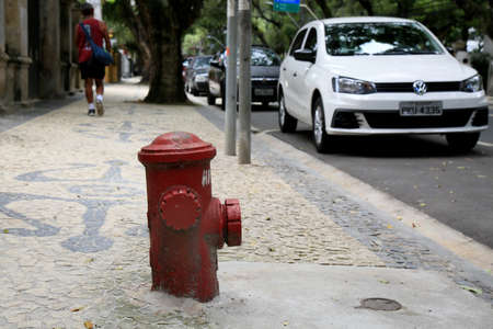 salvador, bahia, brazil - december 14, 2020: fire brigade hudrante is seen on the street in the city of Salvador.のeditorial素材