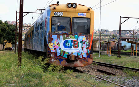 salvador, bahia / brazil - november 23, 2015: suburban train is seen passing through the Lobato...