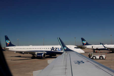 campinas, sao paulo / brazil - july 30, 2013: Azul Linhas Aereas Embraer 195 aircraft is seen at...