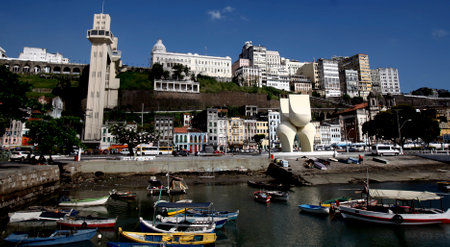 salvador, bahia / brazil - september 20, 2016: sculpture of Mario Cravo on the Model Market Ramp and...