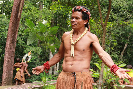 porto Seguro, bahia / brazil - october 20, 2012: Indians of the Pataxo etina are seen in the Monte...