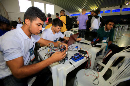 salvador, bahia / brazil - august 27, 2016: public school students participate in the Brazilian...