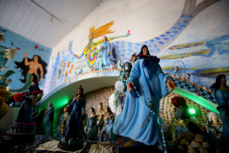 salvador, bahia / brazil - january 17, 2018: images of the orixa Yemanja are seen in the sanctuary...