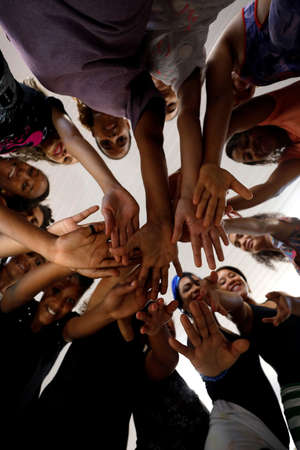 lauro de freitas, bahia / brazil - october 21, 2019: Students from Vida Nova Municipal School in Lauro de Freitas are seen during dance class. Dance is part of a complementary education project.のeditorial素材