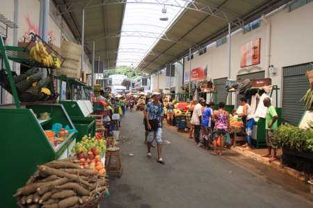 salvador, bahia / brazil - april 11, 2017: Customer at the Sao Joaquim Fair in the city of Salvador. The fair attracts customers who choose typical products of the region.のeditorial素材