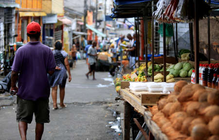 salvador, bahia / brazil - december 27, 2016: Fruits for sale at the Japan Fair in the Liberdade neighborhood of Salvador.のeditorial素材