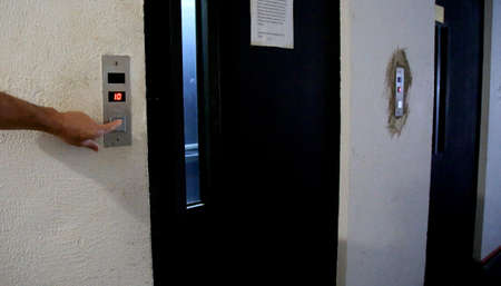 salvador, bahia / brazil - june 28, 2020: elevator keys in a condominium building in the Cabula...