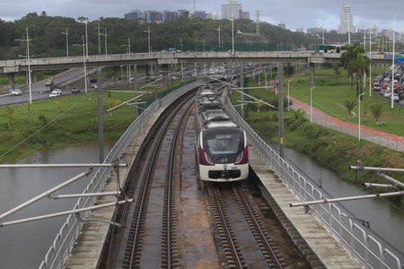 salvador, bahia / brazil - september 25, 2017: Passenger movement at Salvador Metro Line 2 Retiro...