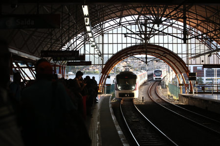 salvador, bahia, brazil - june 12, 2016: movement of people in a subway station in the city of Salvador.のeditorial素材