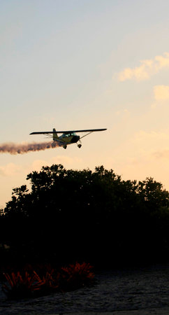 porto Seguro, bahia / brazil - october 25, 2008: Small aircraft is seen during maneuvers at an air...