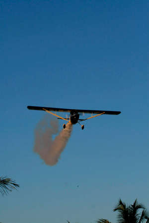 porto Seguro, bahia / brazil - october 25, 2008: Small aircraft is seen during maneuvers at an air...