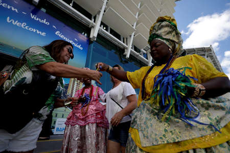 salvador, bahia / brazil - november 19, 2018: Tourists are seen when disembarking from cruise ship...