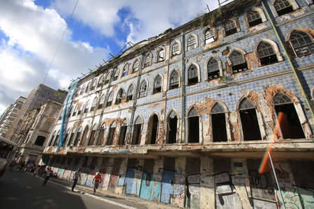 salvador, bahia / brazil - april 25, 2017: View of ruins of real estate in the Commerce district in the city of Salvador. The place is part of the Historical Center of Salvador.のeditorial素材