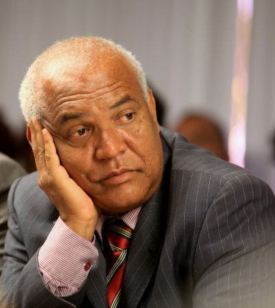 salvador, bahia, brazil - september 21, 2015: Gilmar Santiago, councilor of the city of Salvador, is seen in the city's municipal chamber.のeditorial素材