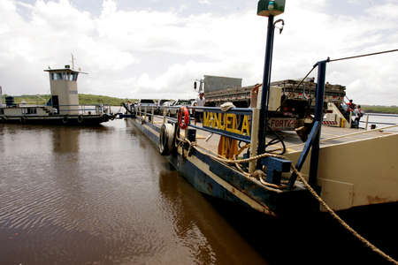 porto Seguro, bahia / brazil - june 11, 2010: ferry transports vehicles and passengers from Porto Seguro to Arraial D'Ajuda.のeditorial素材