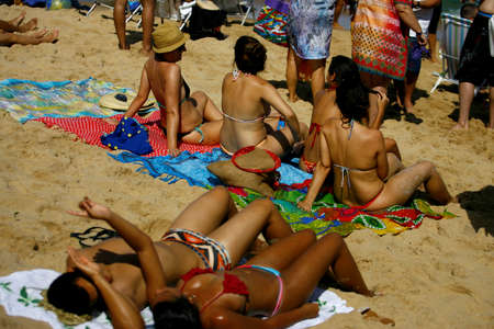 salvador, bahia / brazil - december 29, 2013: People are seen at Porto da Barra beach in the city of Salvador.のeditorial素材