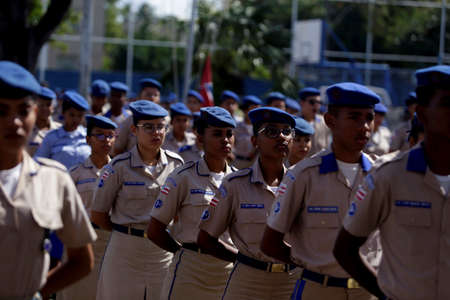salvador, bahia / brazil - July 24, 2019: Students from the Military Police College of Salvador are...