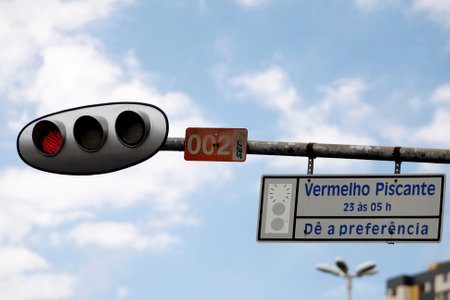 salvador, bahia / brazil - July 11, 2018: Semaphoric view of Joao Mangabeira Square.のeditorial素材