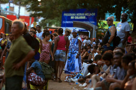 salvador, bahia / brazil - february 10, 2016: People are seen waiting for public transport at a bus...