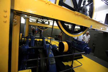 salvador, bahia / brazil - august 22, 2016: machine room of the Goncalves Inclined Plane, equipment...