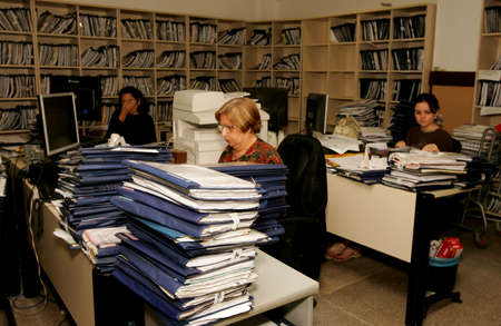 itamaraju, bahia / brazil - october 13, 2010: Labor lawsuits are seen on file at the Labor Court in the city of Itamaraju.のeditorial素材